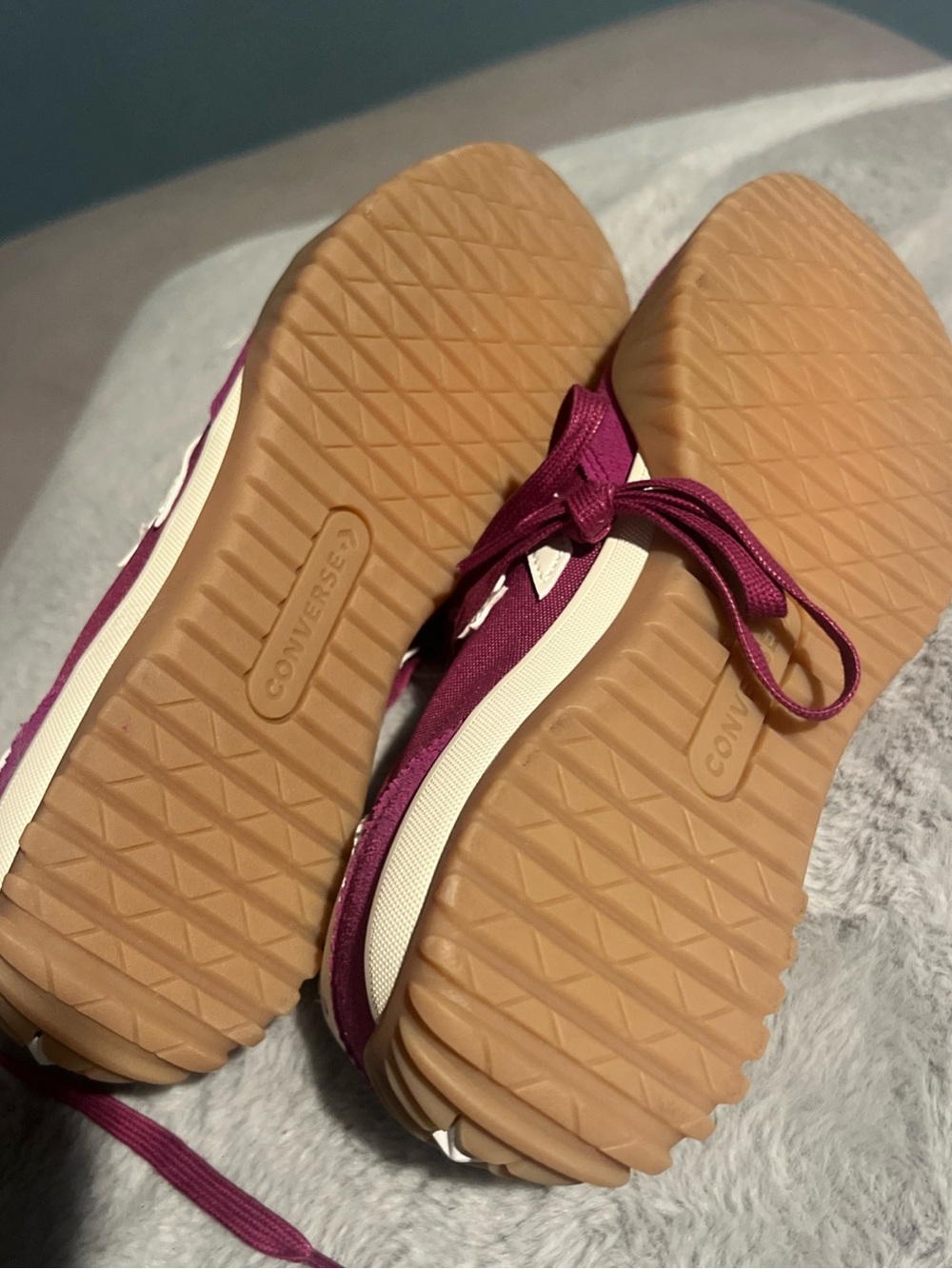 Converse Women's Magenta Suede & Canvas Low-Top Sneakers - Picture 2 of 6